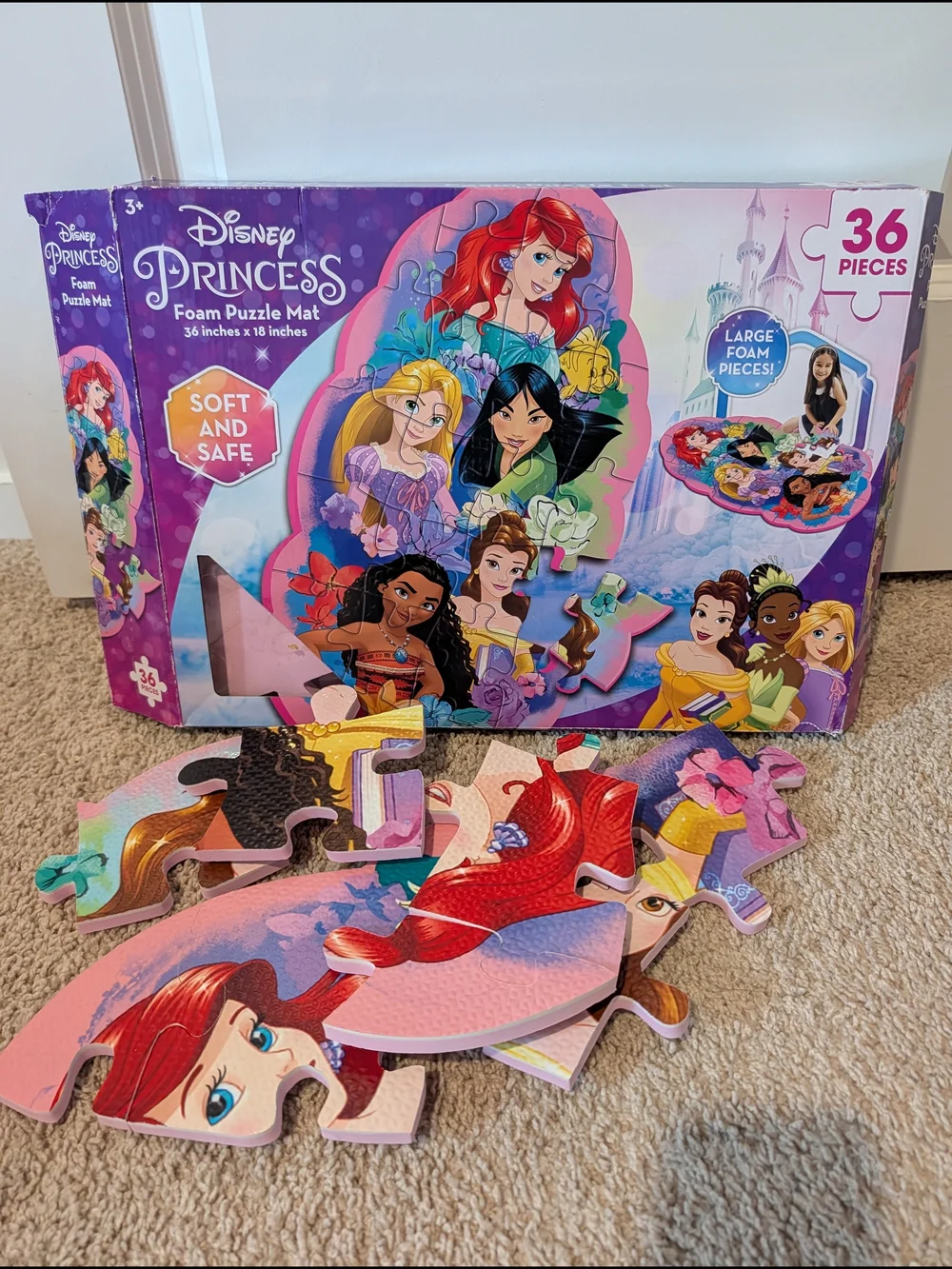 Disney Princess Foam Puzzle Mat - Purple, Red & Multicolor